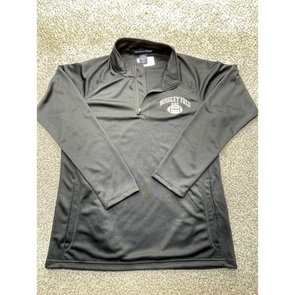 Devon & Jones Pullover Womens Large Black NEW Wrigley Field Quarter Zip
